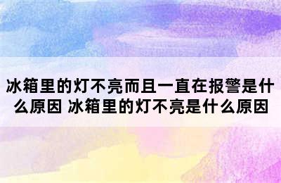 冰箱里的灯不亮而且一直在报警是什么原因 冰箱里的灯不亮是什么原因